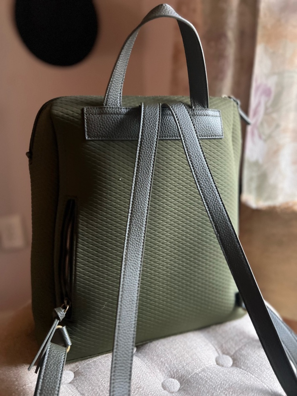 Quilted Olive Green The Sak Backpack - Picture 5 of 13